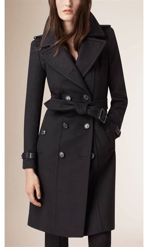 burberry women's trench belted long wool cashmere|burberry cashmere trench coat.